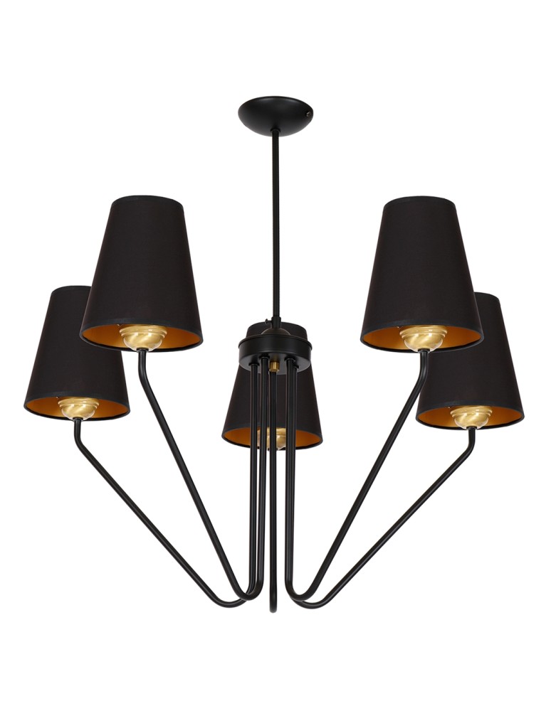 Black chandeliers - Milagro Chandelier VICTORIA BLACK 5xE27 MLP4913 - product kolory-swiatla.pl 2