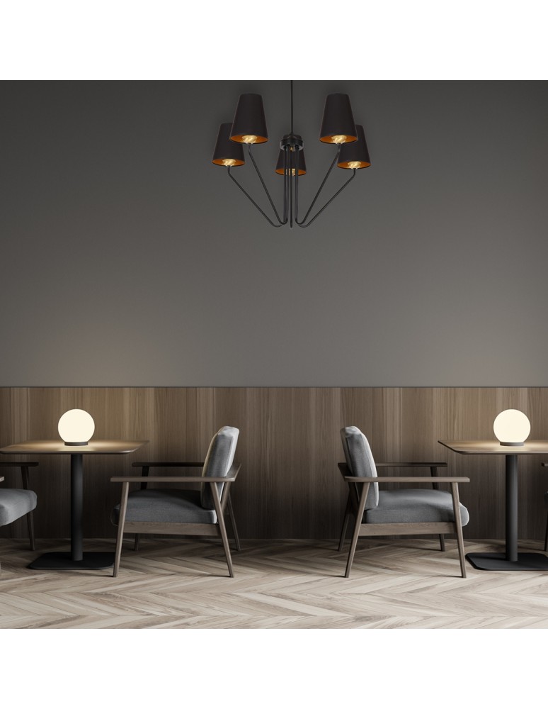 Black chandeliers - Milagro Chandelier VICTORIA BLACK 5xE27 MLP4913 - product kolory-swiatla.pl 5