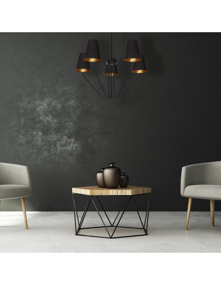 Black chandeliers - Milagro Chandelier VICTORIA BLACK 5xE27 MLP4913 - product kolory-swiatla.pl 7