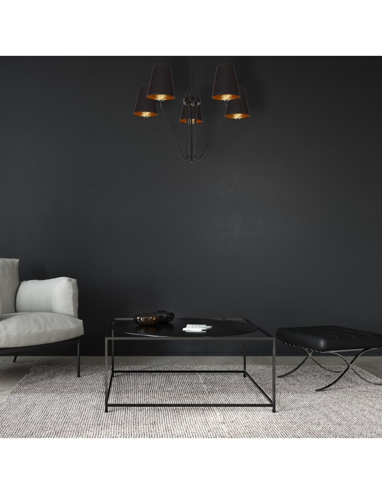 Black chandeliers - Milagro Chandelier VICTORIA BLACK 5xE27 MLP4913 - product kolory-swiatla.pl 8