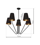 Black chandeliers - Milagro Chandelier VICTORIA BLACK 5xE27 MLP4913 - product 9