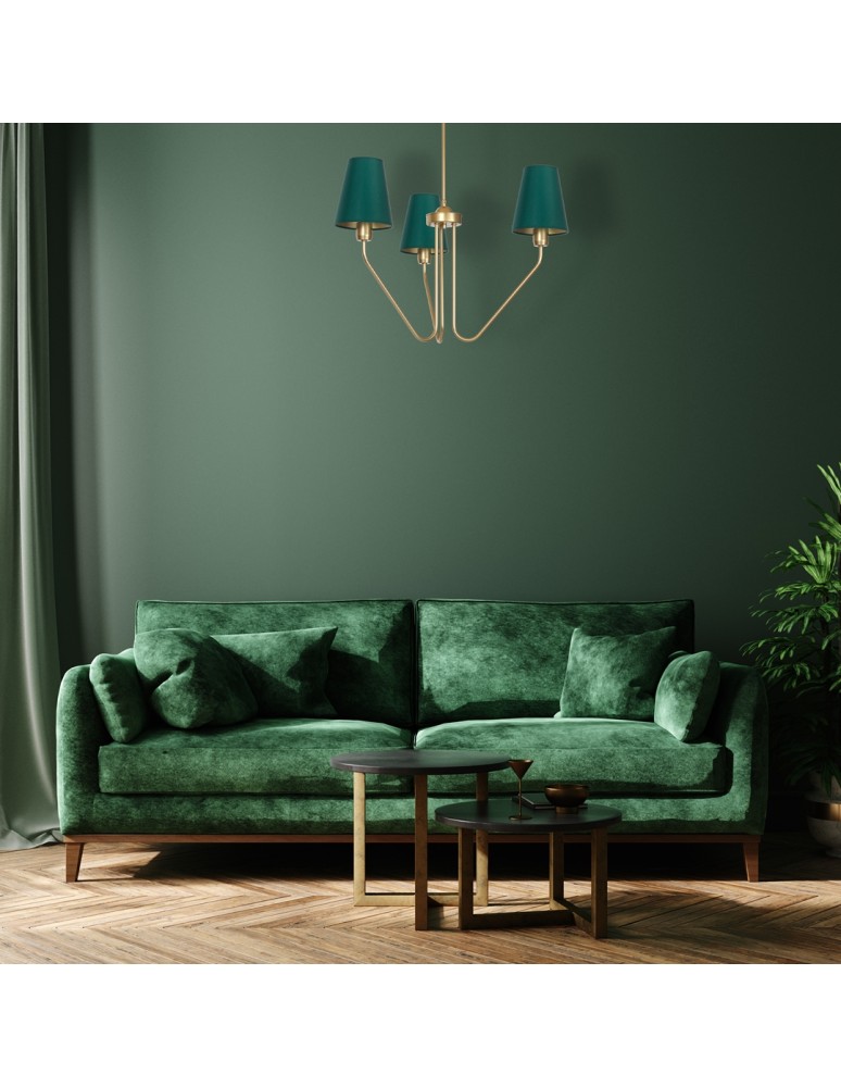 Green chandeliers - Milagro Chandelier VICTORIA 3xE27 MLP4907 - product kolory-swiatla.pl 5
