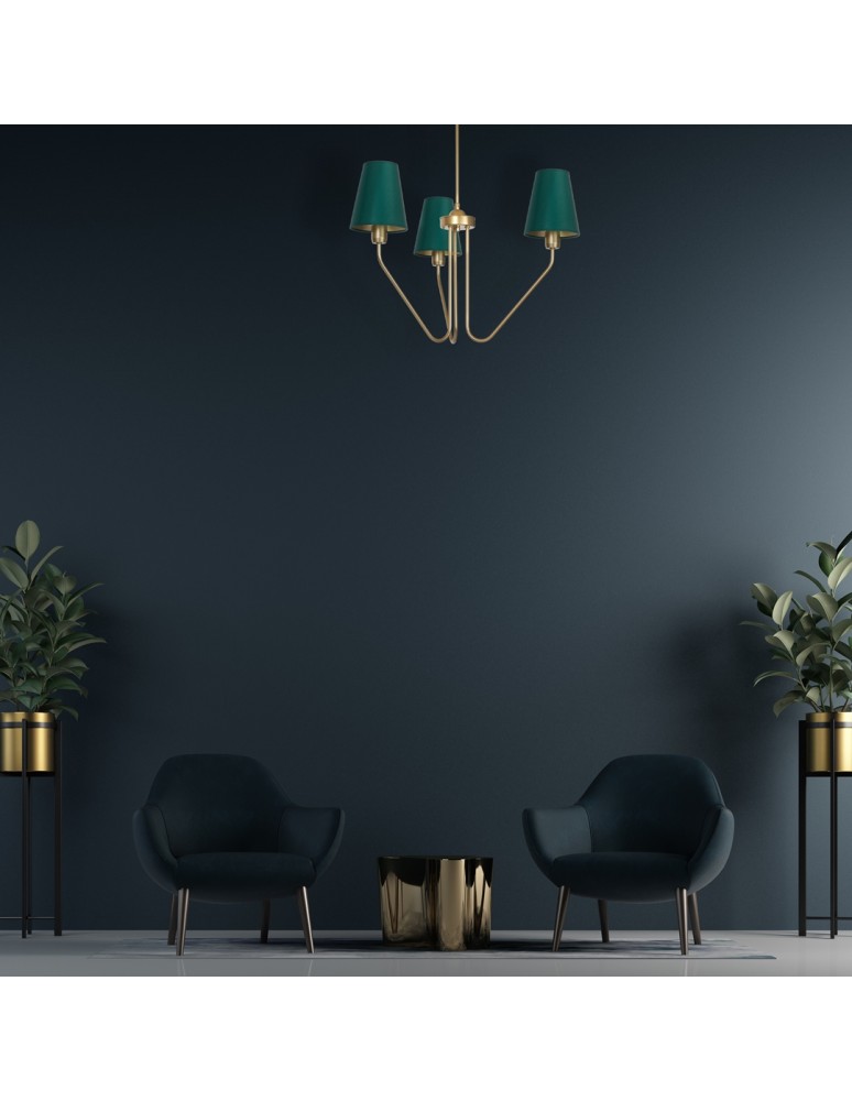 Green chandeliers - Milagro Chandelier VICTORIA 3xE27 MLP4907 - product kolory-swiatla.pl 7