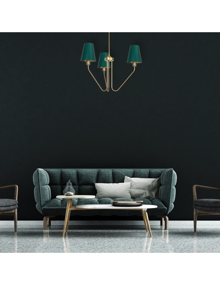 Green chandeliers - Milagro Chandelier VICTORIA 3xE27 MLP4907 - product kolory-swiatla.pl 8