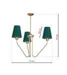 Green chandeliers - Milagro Chandelier VICTORIA 3xE27 MLP4907 - product 9