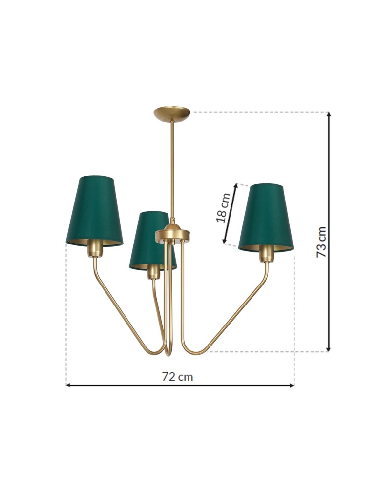 Green chandeliers - Milagro Chandelier VICTORIA 3xE27 MLP4907 - product kolory-swiatla.pl 9