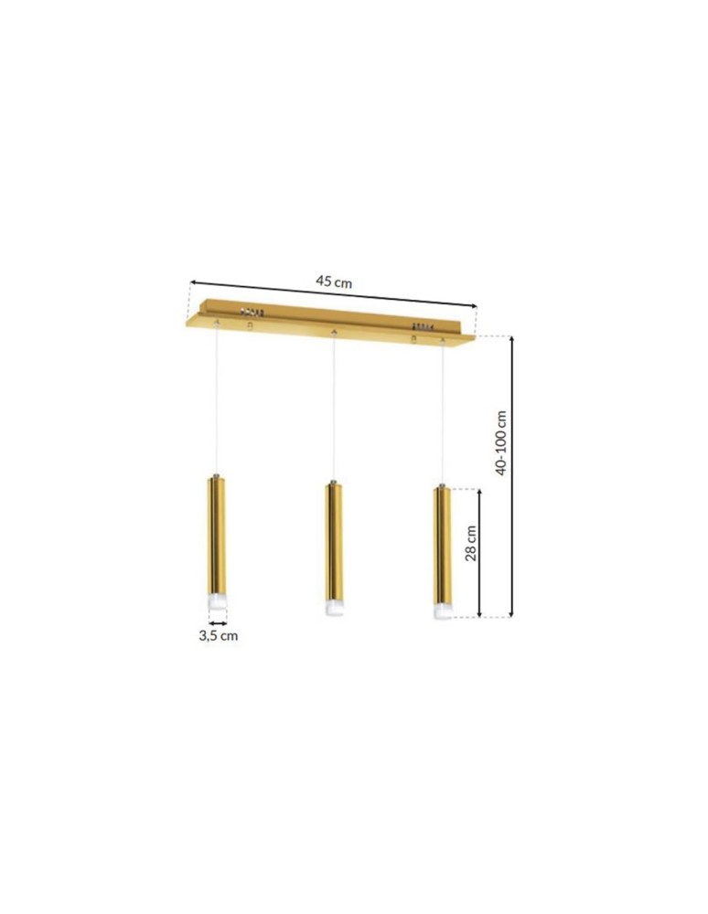 Pendant lamps - Milagro GOLDIE 3x5W LED pendant lamp ML5714 - product kolory-swiatla.pl 9