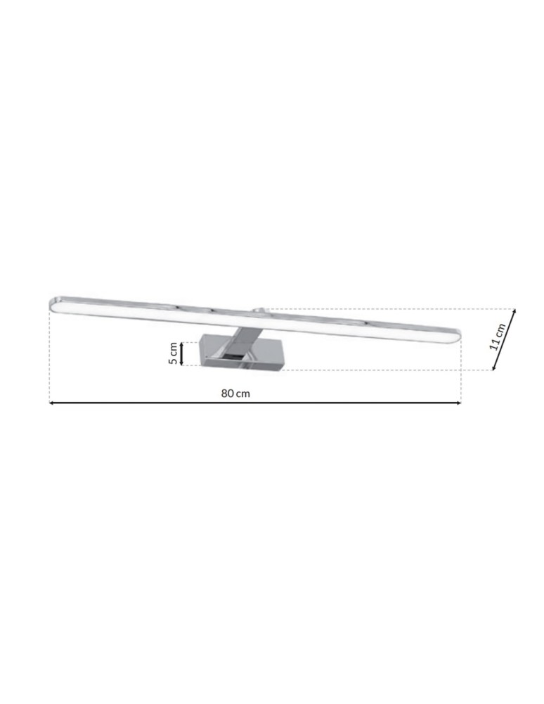 Bathroom wall lamps - Milagro Wall lamp SPLASH CHROME 80cm 16W LED ML5722 - product kolory-swiatla.pl 7