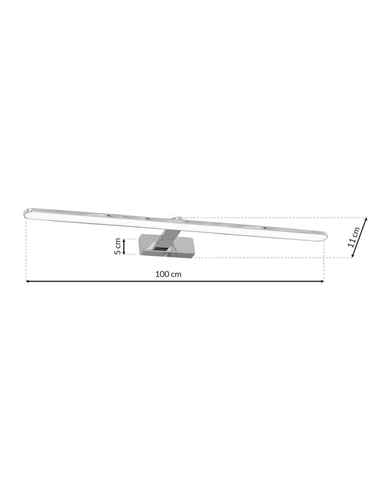 Bathroom wall lamps - Milagro Wall lamp SPLASH CHROME 100cm 21W LED ML5724 - product kolory-swiatla.pl 7