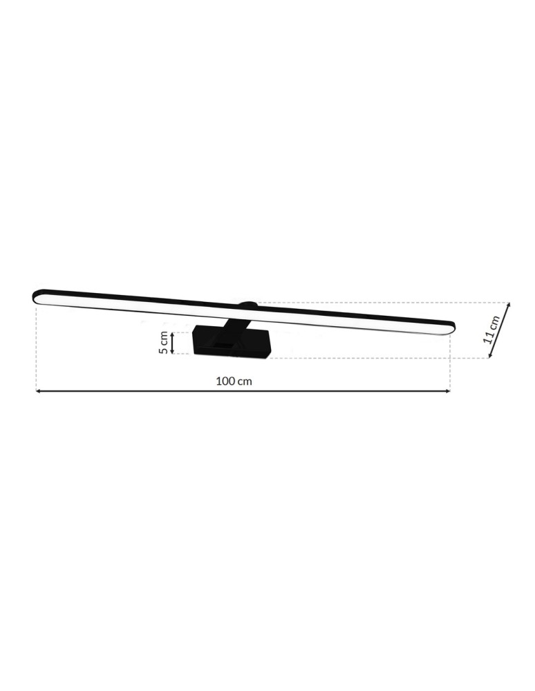 Bathroom wall lamps - Milagro Wall lamp SPLASH BLACK 100cm 21W LED ML5725 - product kolory-swiatla.pl 7