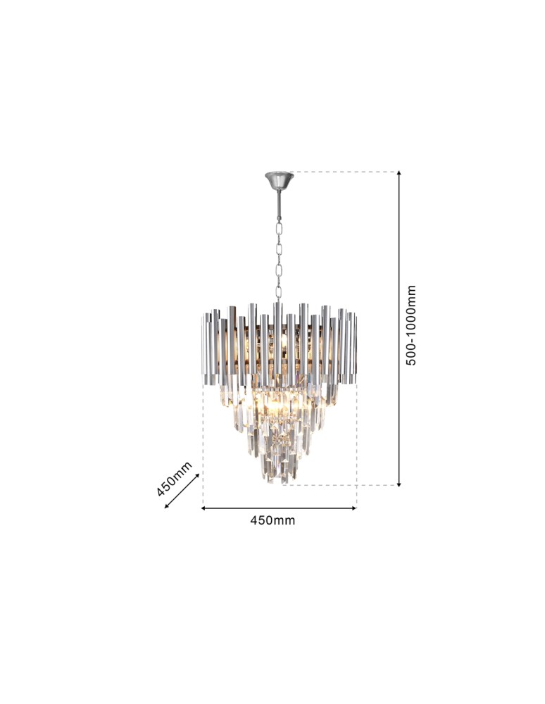 Glamour chandeliers - Milagro Chandelier MADISON CHROME 9xE14 ML5991 - product kolory-swiatla.pl 10
