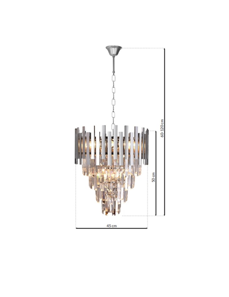 Glamour chandeliers - Milagro Chandelier ASPEN II CHROME 9xE14 ML5997 - product kolory-swiatla.pl 7
