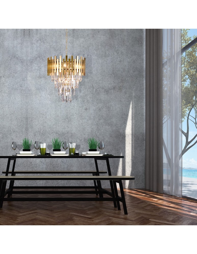 Glamour chandeliers - Milagro Chandelier ASPEN II GOLD 9xE14 ML6000 - product kolory-swiatla.pl 5