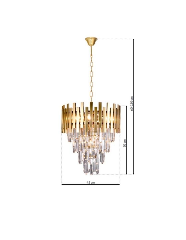 Glamour chandeliers - Milagro Chandelier ASPEN II GOLD 9xE14 ML6000 - product kolory-swiatla.pl 7
