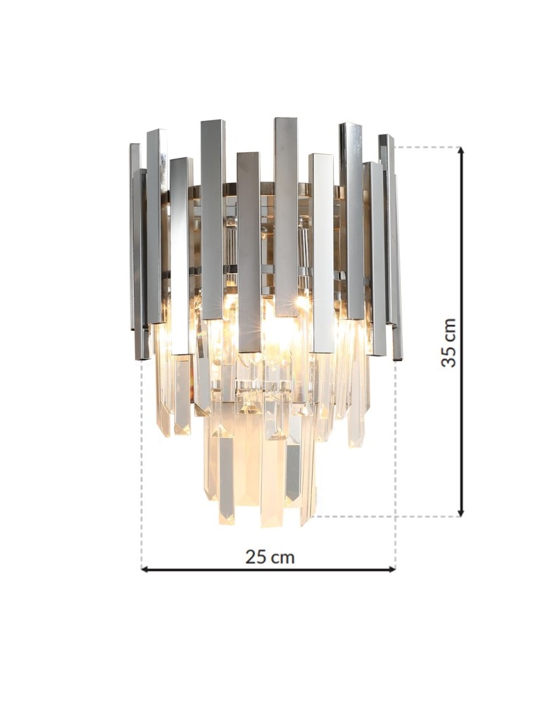 Glamour wall lamps - Milagro Wall lamp ASPEN CHROME 2xE14 ML5995 - product kolory-swiatla.pl 6
