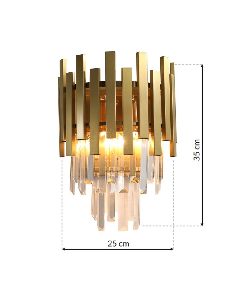 Glamour wall lamps - Milagro Wall lamp ASPEN GOLD 2xE14 ML5998 - product kolory-swiatla.pl 6
