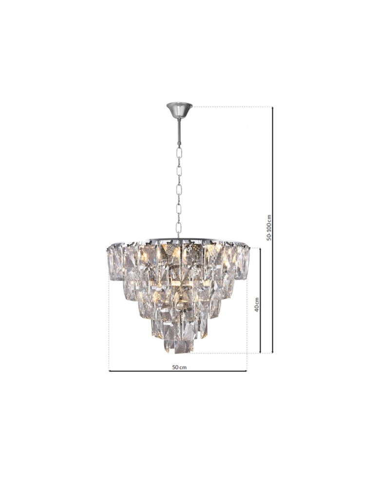 Glamour pendant lamps - Milagro Chandelier CHELSEA CHROME 6xE14 ML6001 - product kolory-swiatla.pl 8