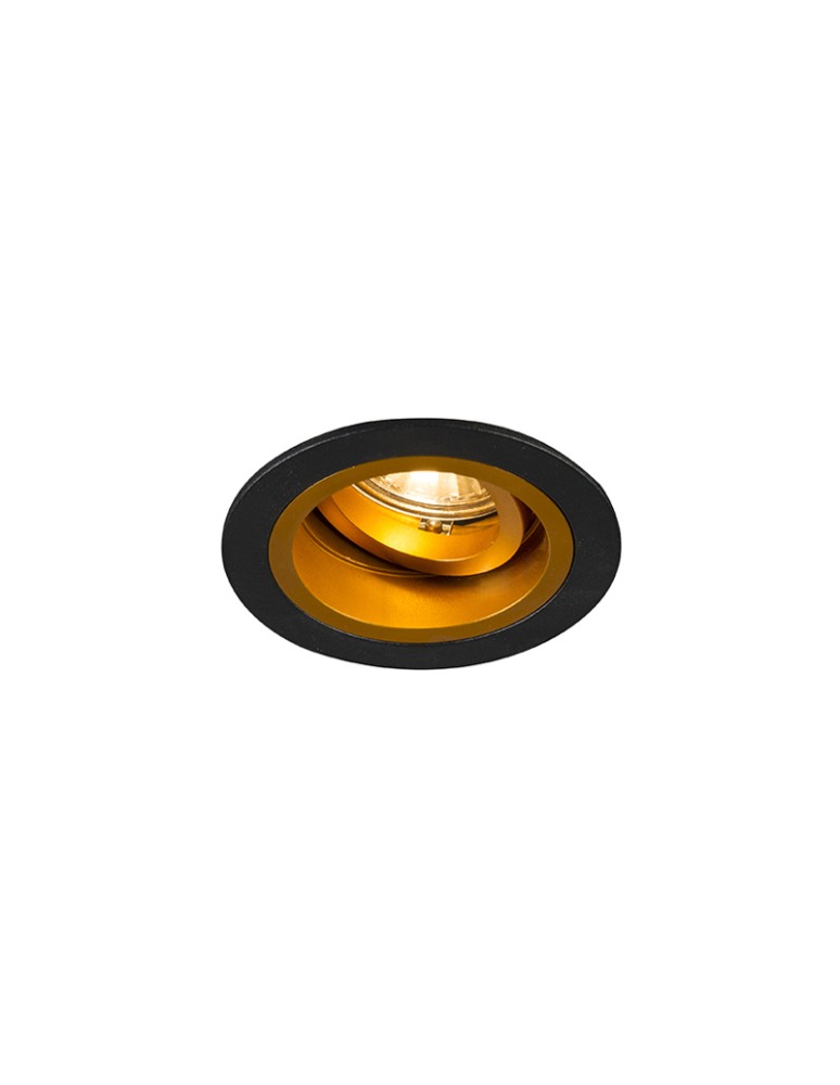 Round flush-mounted lamps - Zuma Line CHUCK DL ROUND 1x50W GU10 Black-Gold 230V 92702 Drop-in. - product kolory-swiatla.pl 1