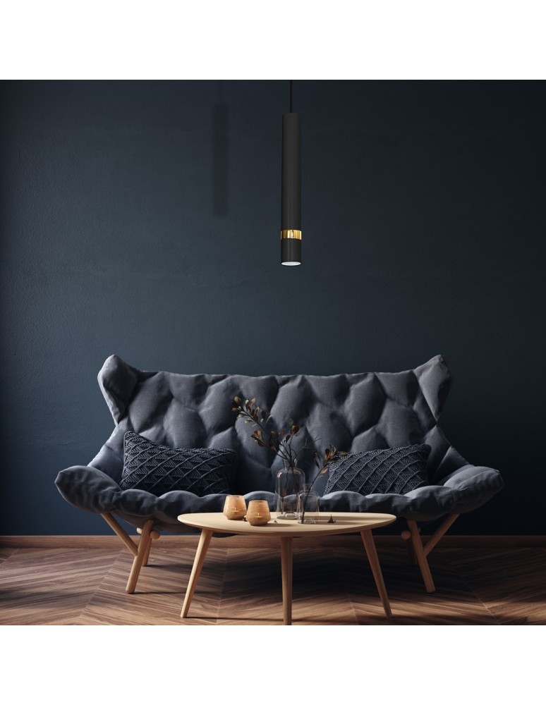 Pendant tube lamps - Milagro JOKER BLACK/GOLD 1xGU10 pendant lamp MLP6079 - product kolory-swiatla.pl 6