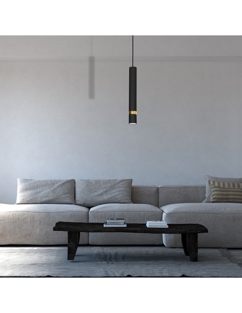 Pendant tube lamps - Milagro JOKER BLACK/GOLD 1xGU10 pendant lamp MLP6079 - product kolory-swiatla.pl 8