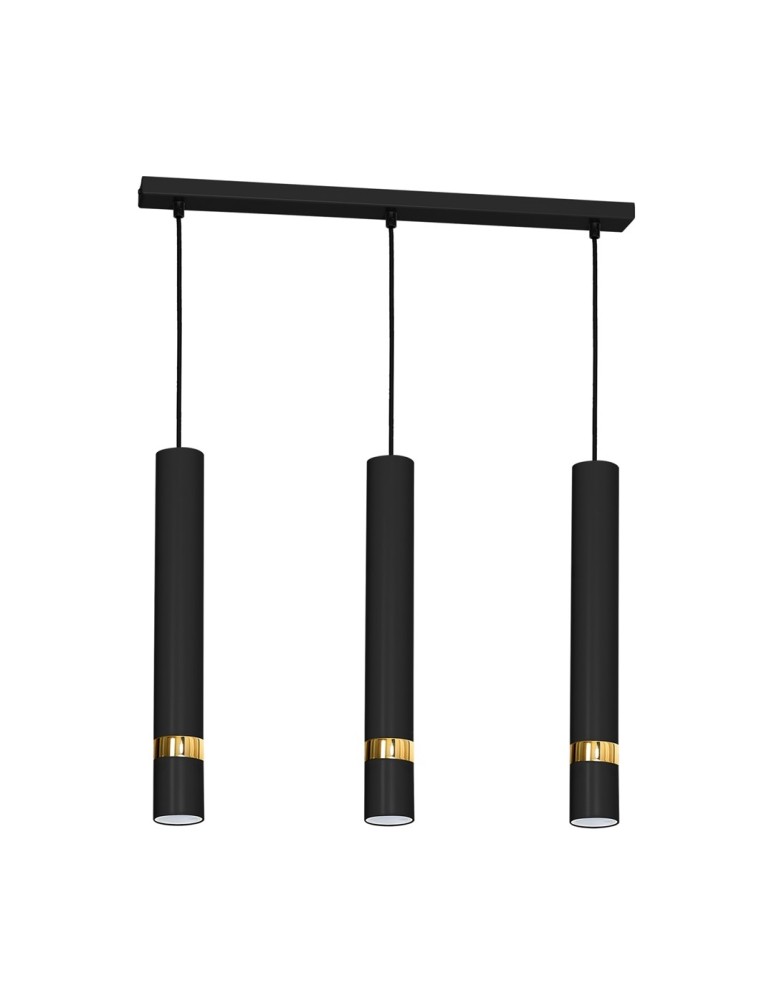 Triple pendant lamps - Milagro JOKER BLACK/GOLD 3xGU10 pendant lamp MLP6080 - product kolory-swiatla.pl 1