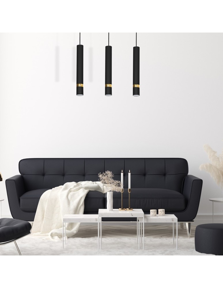 Triple pendant lamps - Milagro JOKER BLACK/GOLD 3xGU10 pendant lamp MLP6080 - product kolory-swiatla.pl 3