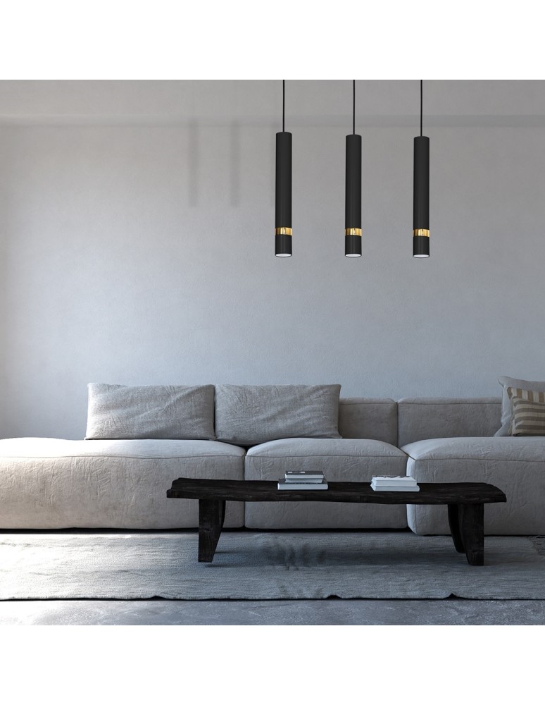 Triple pendant lamps - Milagro JOKER BLACK/GOLD 3xGU10 pendant lamp MLP6080 - product kolory-swiatla.pl 4