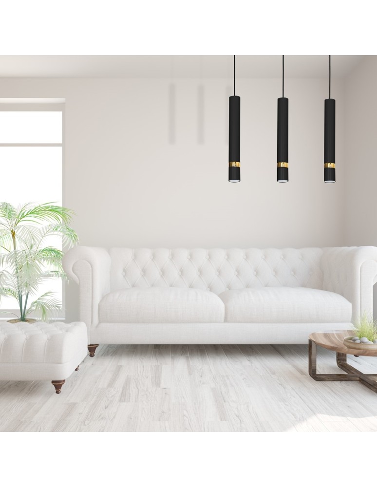 Triple pendant lamps - Milagro JOKER BLACK/GOLD 3xGU10 pendant lamp MLP6080 - product kolory-swiatla.pl 5