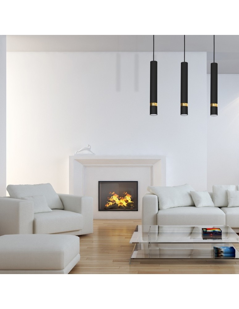 Triple pendant lamps - Milagro JOKER BLACK/GOLD 3xGU10 pendant lamp MLP6080 - product kolory-swiatla.pl 6