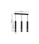 Triple pendant lamps - Milagro JOKER BLACK/GOLD 3xGU10 pendant lamp MLP6080 - product 7