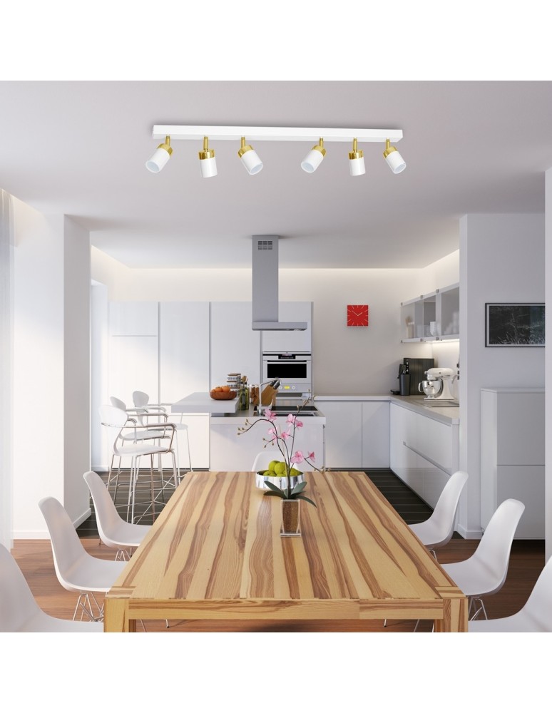 Adjustable ceiling lamps - spots - Milagro JOKER WHITE/GOLD 6xGU10 MLP6131 ceiling lamp. - product kolory-swiatla.pl 4