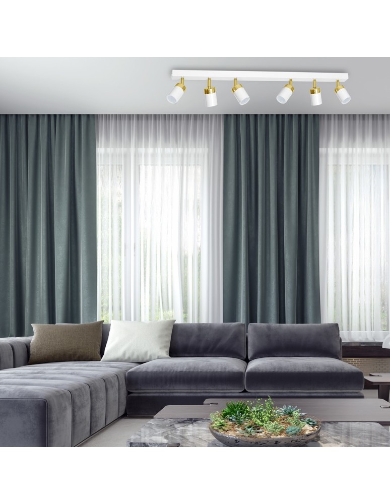 Adjustable ceiling lamps - spots - Milagro JOKER WHITE/GOLD 6xGU10 MLP6131 ceiling lamp. - product kolory-swiatla.pl 6