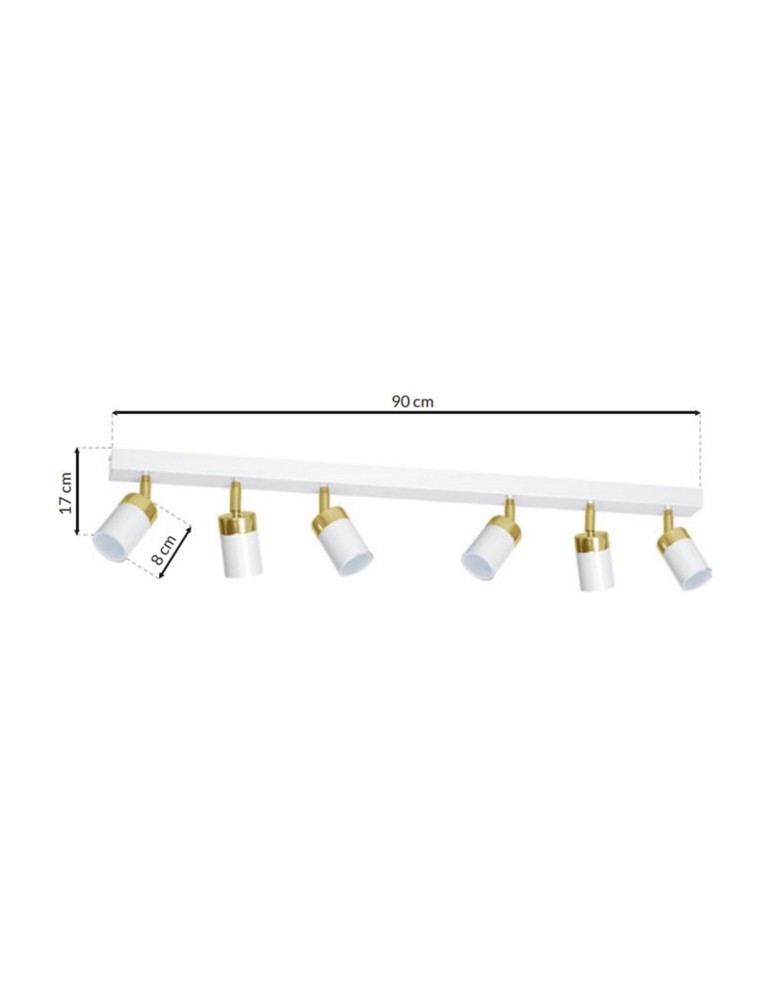 Adjustable ceiling lamps - spots - Milagro JOKER WHITE/GOLD 6xGU10 MLP6131 ceiling lamp. - product kolory-swiatla.pl 7