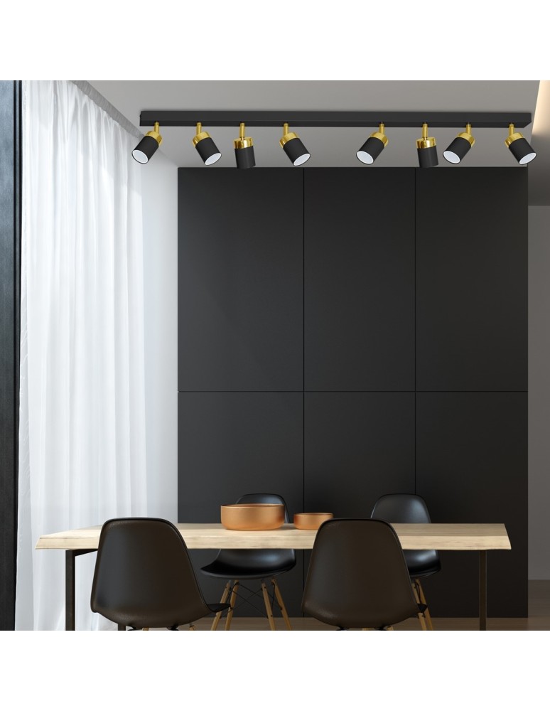 Adjustable ceiling lamps - spots - Milagro JOKER BLACK/GOLD 8xGU10 MLP6127 ceiling lamp. - product kolory-swiatla.pl 3