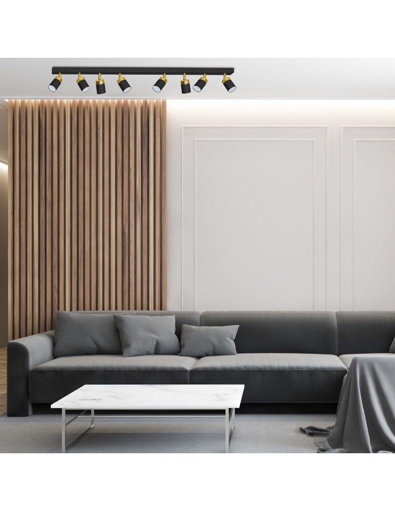 Adjustable ceiling lamps - spots - Milagro JOKER BLACK/GOLD 8xGU10 MLP6127 ceiling lamp. - product kolory-swiatla.pl 5