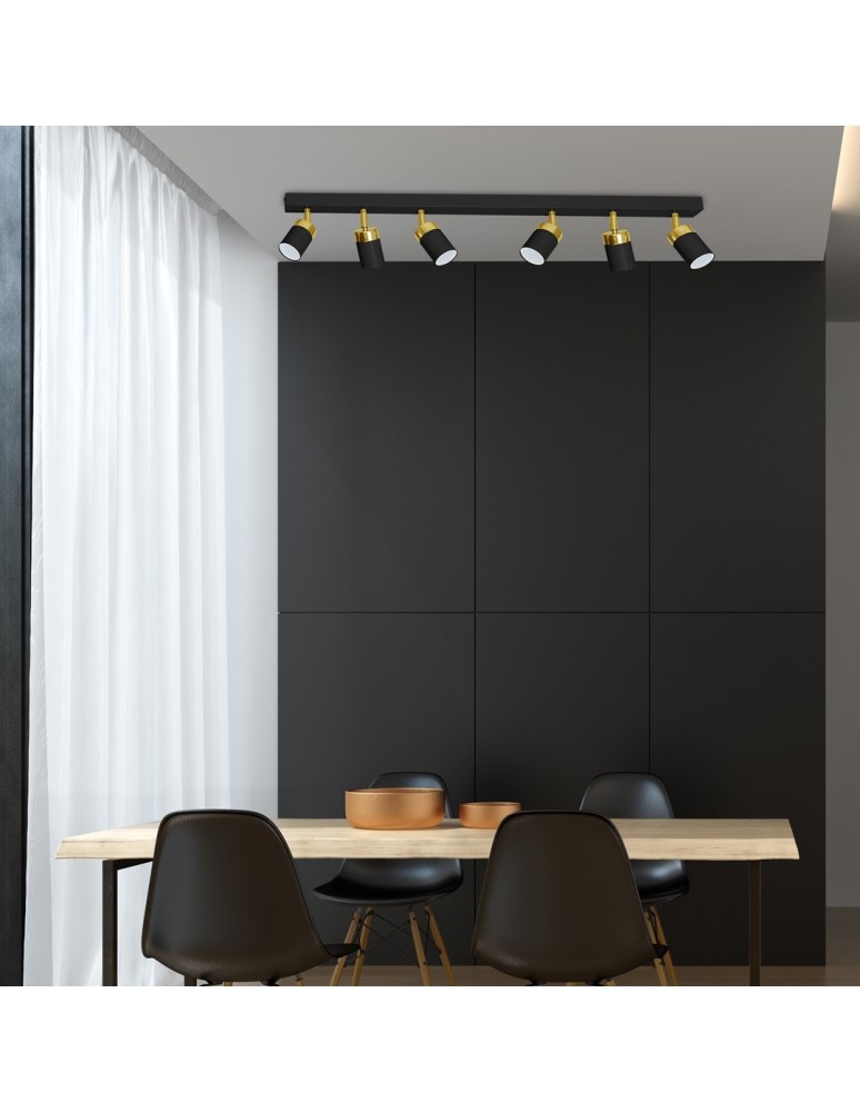Adjustable ceiling lamps - spots - Milagro JOKER BLACK/GOLD 6xGU10 MLP6126 ceiling lamp. - product kolory-swiatla.pl 3