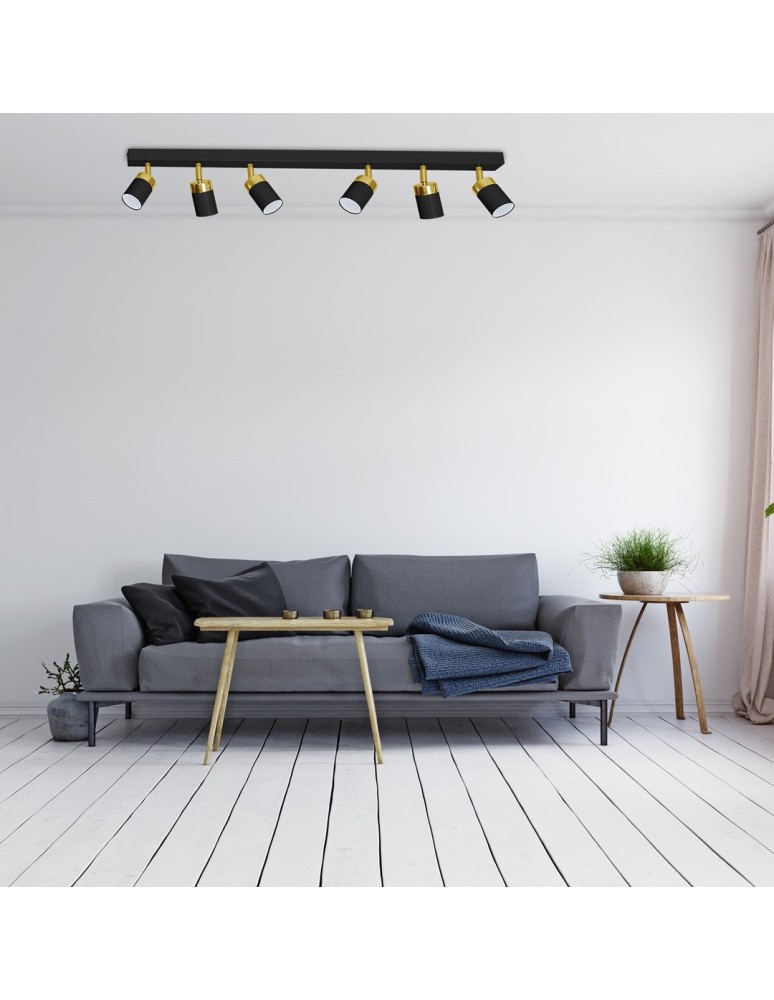 Adjustable ceiling lamps - spots - Milagro JOKER BLACK/GOLD 6xGU10 MLP6126 ceiling lamp. - product kolory-swiatla.pl 5