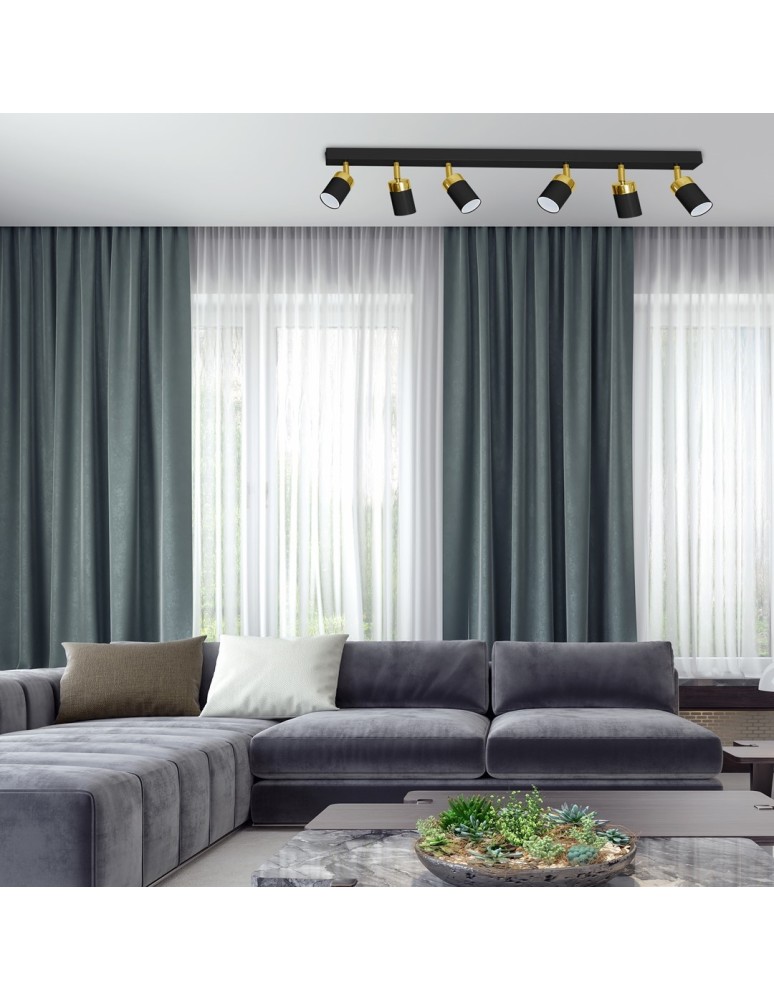 Adjustable ceiling lamps - spots - Milagro JOKER BLACK/GOLD 6xGU10 MLP6126 ceiling lamp. - product kolory-swiatla.pl 6