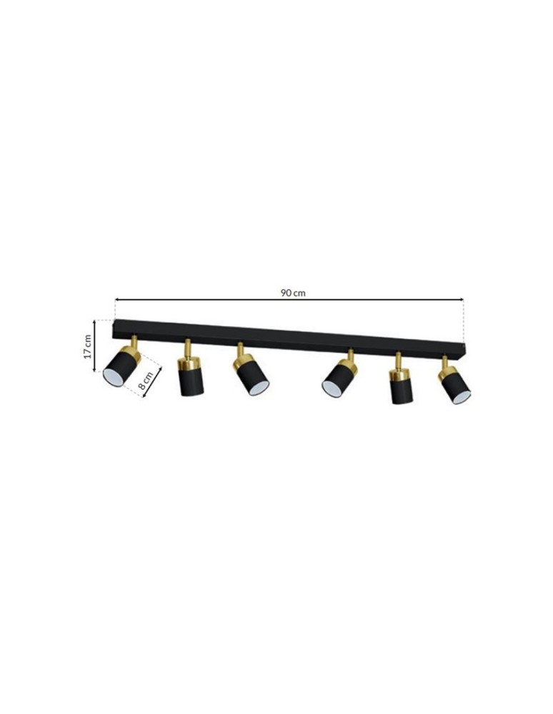 Adjustable ceiling lamps - spots - Milagro JOKER BLACK/GOLD 6xGU10 MLP6126 ceiling lamp. - product kolory-swiatla.pl 7