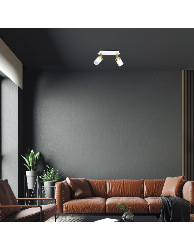 Adjustable ceiling lamps - spots - Milagro JOKER WHITE/GOLD 2xGU10 MLP6129 ceiling lamp. - product kolory-swiatla.pl 3
