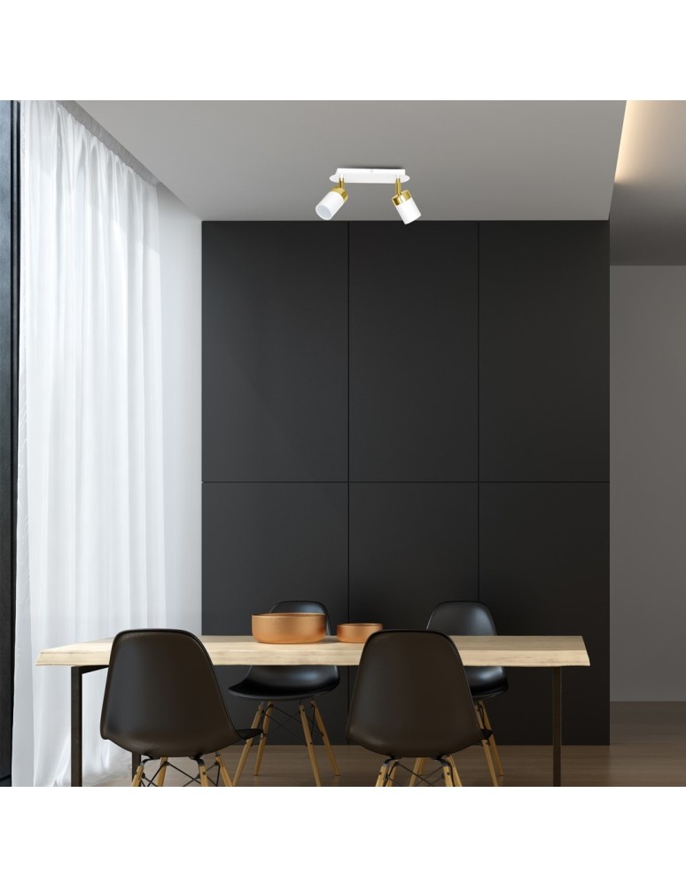 Adjustable ceiling lamps - spots - Milagro JOKER WHITE/GOLD 2xGU10 MLP6129 ceiling lamp. - product kolory-swiatla.pl 5