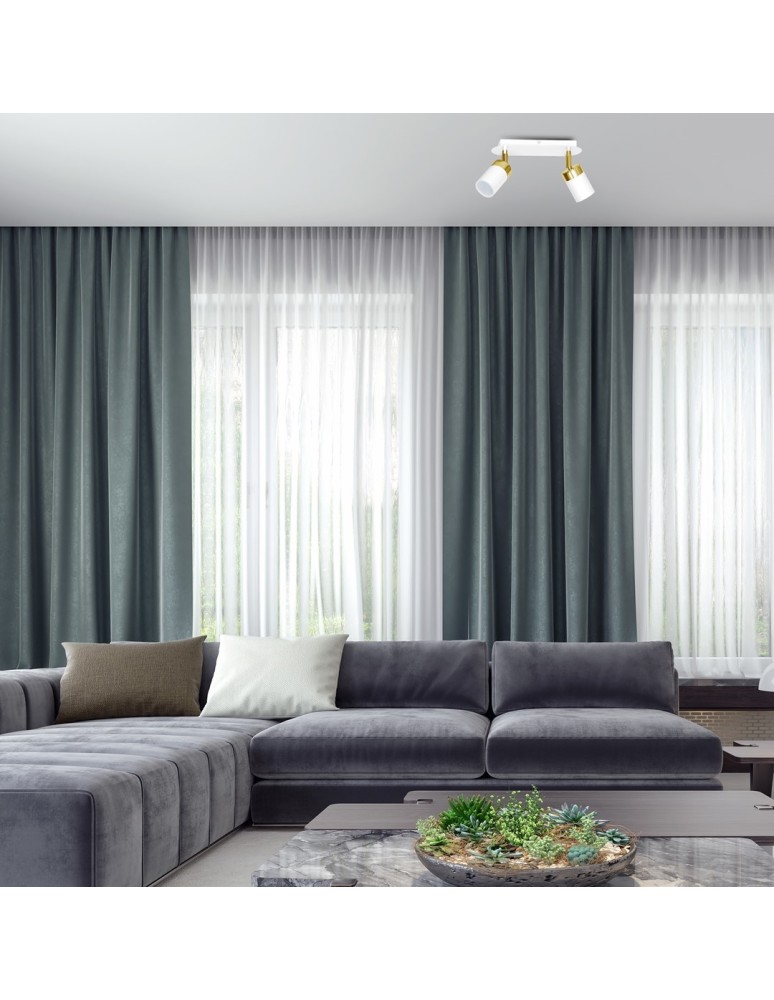 Adjustable ceiling lamps - spots - Milagro JOKER WHITE/GOLD 2xGU10 MLP6129 ceiling lamp. - product kolory-swiatla.pl 6