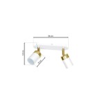 Adjustable ceiling lamps - spots - Milagro JOKER WHITE/GOLD 2xGU10 MLP6129 ceiling lamp. - product 7