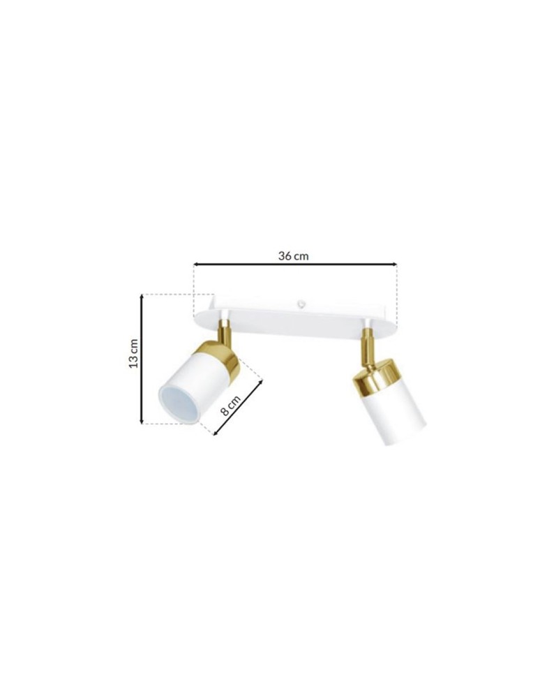 Adjustable ceiling lamps - spots - Milagro JOKER WHITE/GOLD 2xGU10 MLP6129 ceiling lamp. - product kolory-swiatla.pl 7