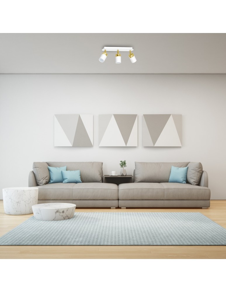 Adjustable ceiling lamps - spots - Milagro JOKER WHITE/GOLD 3xGU10 MLP6130 ceiling lamp. - product kolory-swiatla.pl 6
