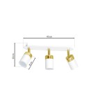 Adjustable ceiling lamps - spots - Milagro JOKER WHITE/GOLD 3xGU10 MLP6130 ceiling lamp. - product 7