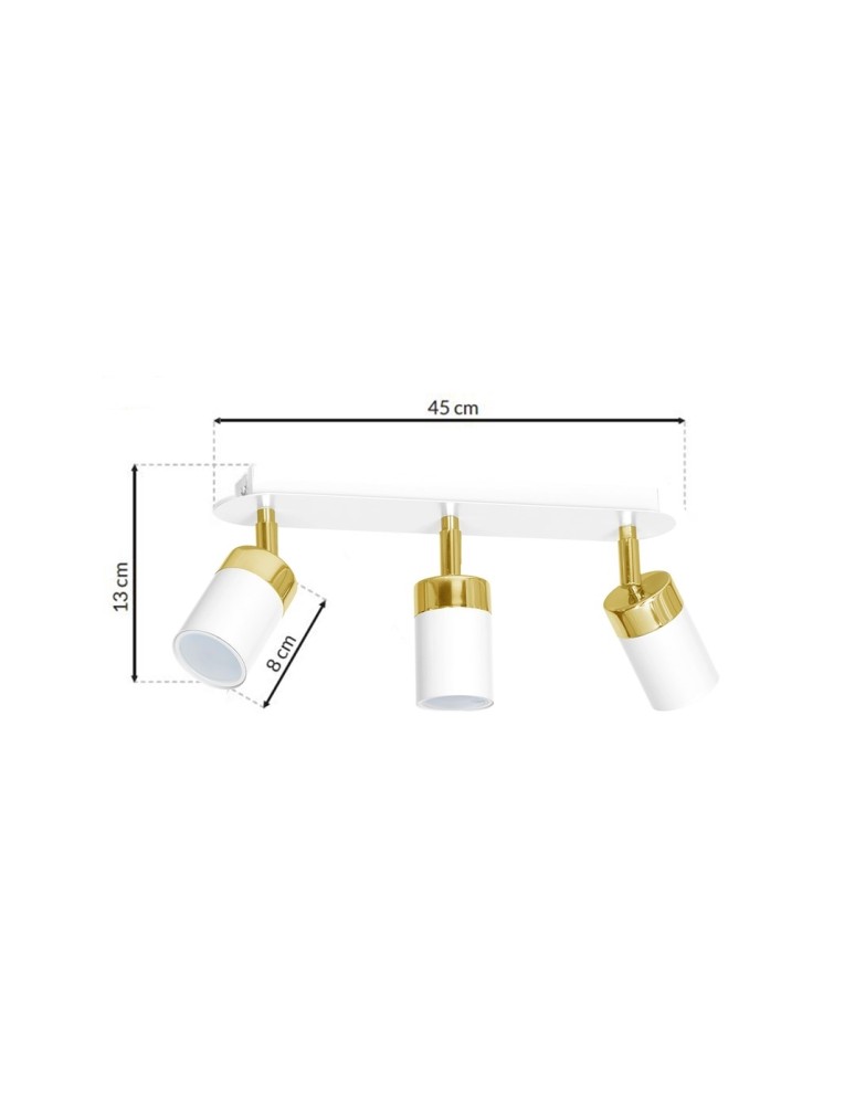 Adjustable ceiling lamps - spots - Milagro JOKER WHITE/GOLD 3xGU10 MLP6130 ceiling lamp. - product kolory-swiatla.pl 7