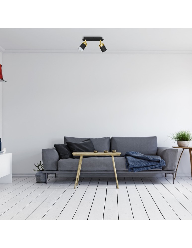 Adjustable ceiling lamps - spots - Milagro JOKER BLACK/GOLD 2xGU10 MLP6124 ceiling lamp. - product kolory-swiatla.pl 5