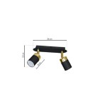 Adjustable ceiling lamps - spots - Milagro JOKER BLACK/GOLD 2xGU10 MLP6124 ceiling lamp. - product 7