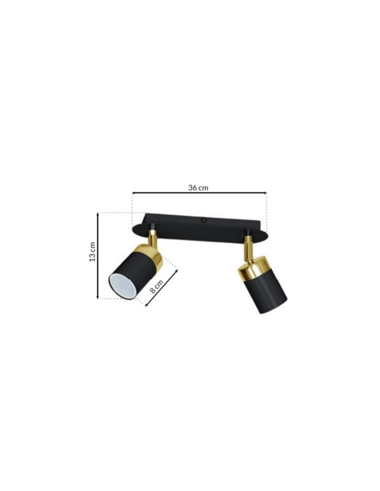Adjustable ceiling lamps - spots - Milagro JOKER BLACK/GOLD 2xGU10 MLP6124 ceiling lamp. - product kolory-swiatla.pl 7